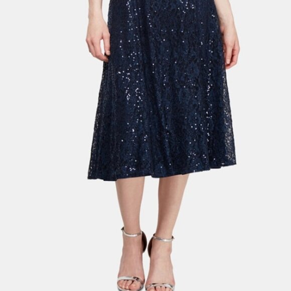 Navy blue size 12, new with tags Mother of the Bride/Groom dress-Lace & Sparkles - Picture 5 of 6